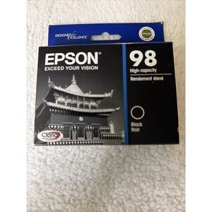 Epson 98 High Capacity Black Printer Ink Cartridge New Genuine Exp 10/2014 NIB
